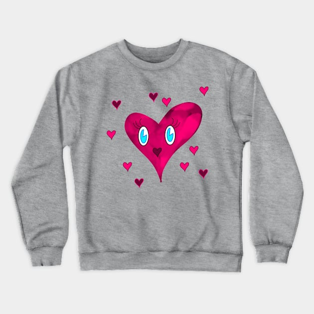 Herzchen the little red heart Crewneck Sweatshirt by chowlet